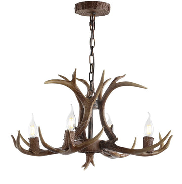 Eldora Adjustable Resin Antler LED Chandelier - JONATHAN Y